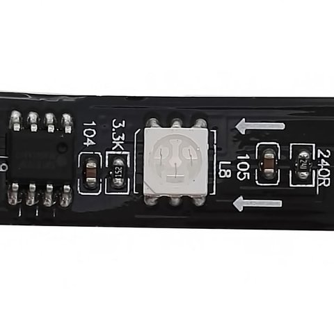 Світлодіодна стрічка RGB SMD5050, WS2811 (чорна, з управлінням, IP20, 12 В, 60 діодів/м, 1 м) Прев'ю 2