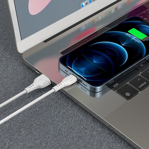 USB кабель Borofone BX51, USB тип-A, Lightning, 100 см, 2,4 А, белый, #6931474743909 Превью 2