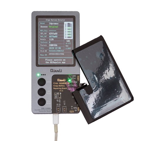 Batería puede usarse con iPhone 14 Pro Max, Li-ion, 3.86 V, 4850 mAh, mayor capacidad, sin mensaje de error, (A2830), genuine IC Vista previa  1
