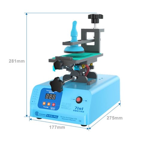 LCD Touch Screen Glass Separator Sunshine S-918L Plus, (with vacuum pump, for LCDs up to 7", 7 in 1) Preview 2