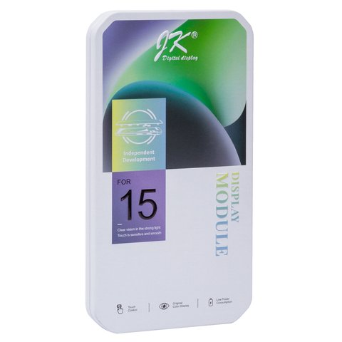 LCD compatible with iPhone 15 Plus, (black, with frame, AAA, (TFT), JK) Preview 1