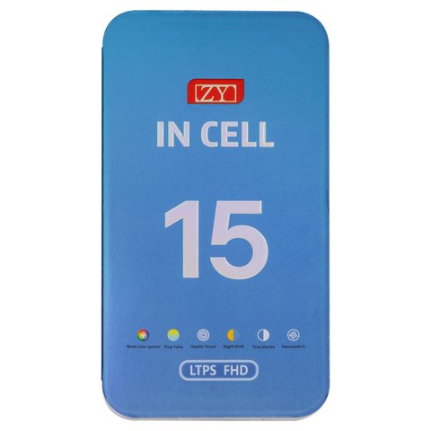 Дисплей для iPhone 15, черный, с рамкой, AAA, (TFT), ZY, LTPS FHD Превью 1