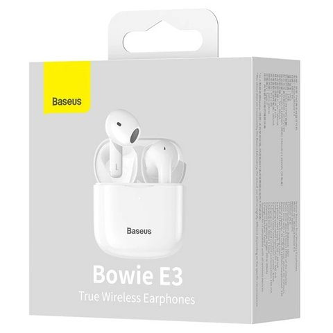 Auricular Baseus Bowie E3, inalámbrica, blanco, con funda de carga, con cable USB Tipo-C, #NGTW080002 Vista previa  2