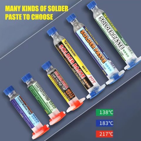 Pasta BGA Mechanic MS17, Sn 96.5%,  Ag 3%, Cu 0.5%, 217 °C, 50 g Vista previa  3