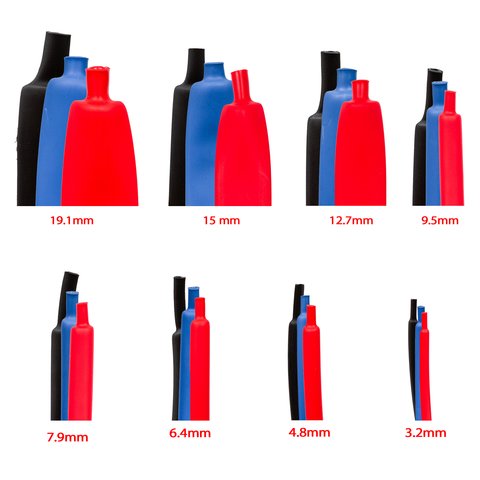 Термозбіжна трубка, 1 м, 3,2 мм, червона, з клеєм Прев'ю 1