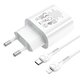 Мережевий зарядний пристрій Hoco N22, 25 Вт, Power Delivery (PD), білий, з кабелем USB тип-C до Lightning для Apple, 1 порт, #6931474760074 Прев'ю 3